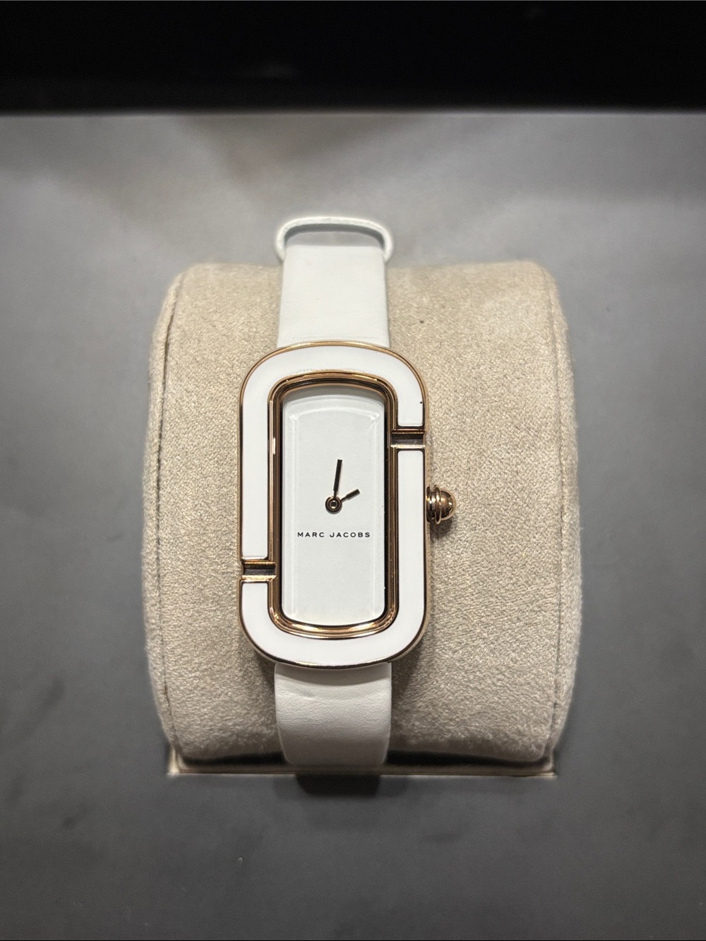 Marc Jacobs White and Rose Gold Oval Watch